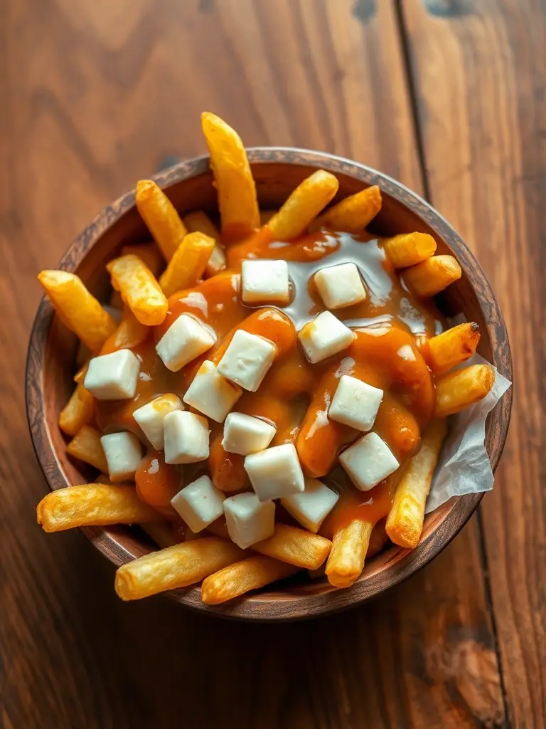 A delicious-looking image of Swiss Chalet's poutine, featuring crispy fries, cheese curds, and gravy.